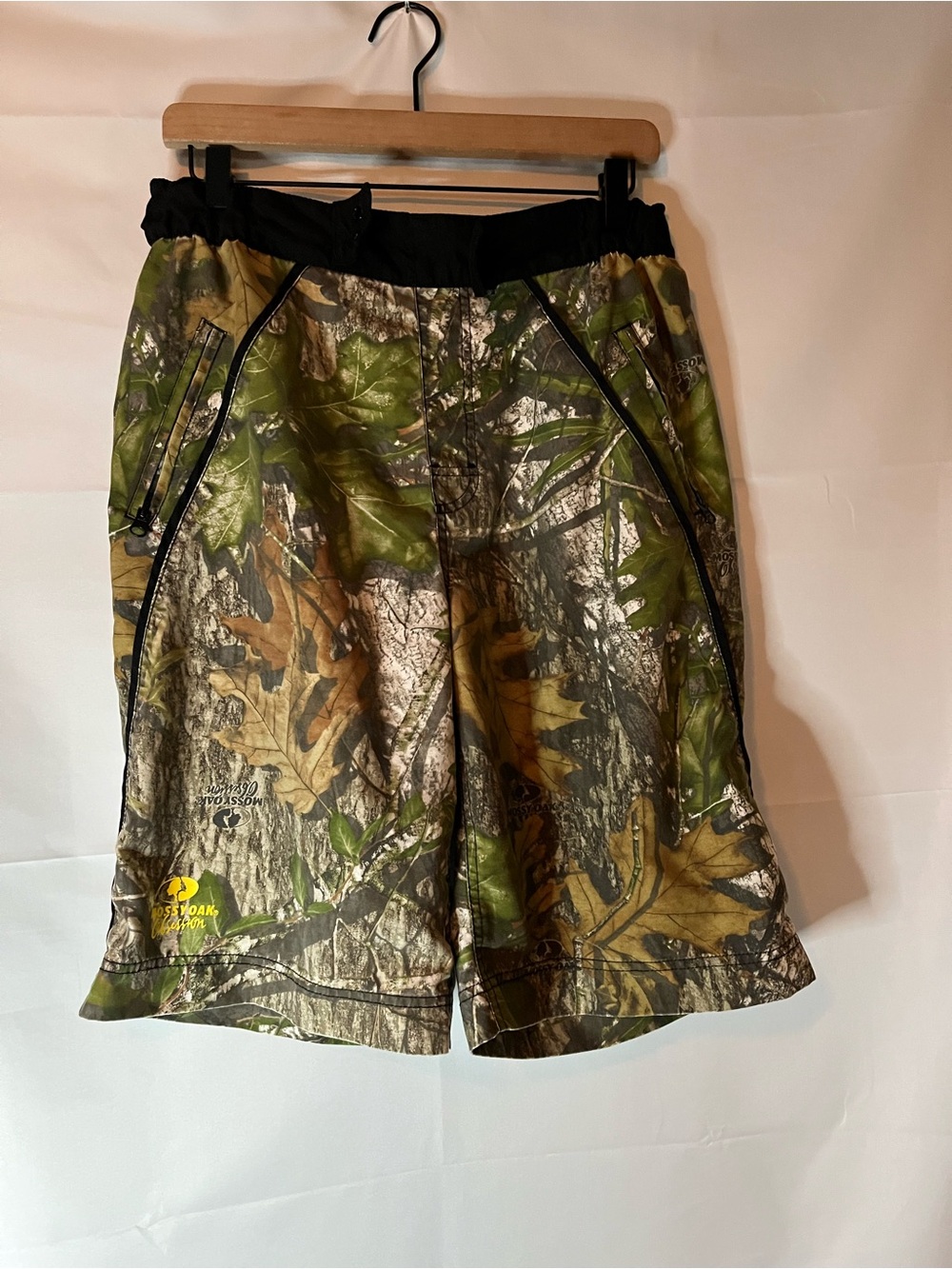 Mossy Oak Camouflage Swim Trunks in Green, Brown, Black